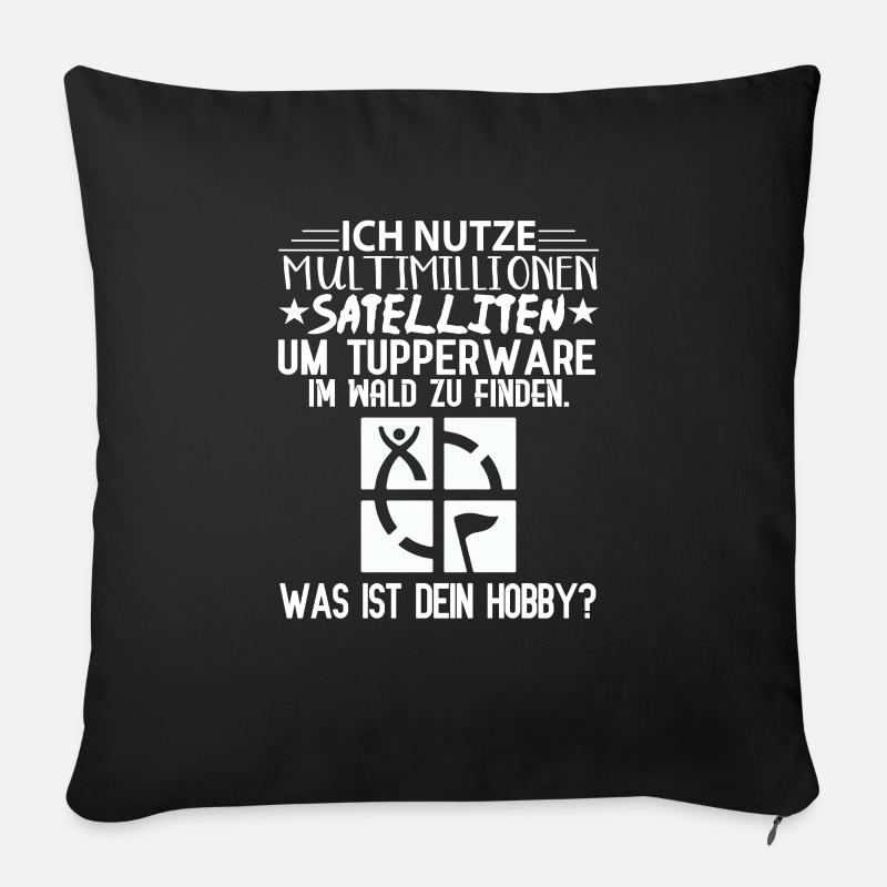 multimillionen satelliten hobby geocaching spruch - Sofakissenbezug 45 x 45 cm - Schwarz