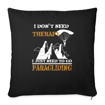 Paragliding paraglider paraglider paraglider - Sofa pillowcase 17,3'' x 17,3'' (45 x 45 cm) - black - Front