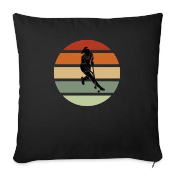 Field hockey hockey hockey player field hockey - Sofa pillowcase 17,3'' x 17,3'' (45 x 45 cm) - black - Front