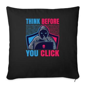 Avant de vous attendre à un cadeau d’ordinateur - Housse de coussin décorative 45 x 45 cm - noir - Devant