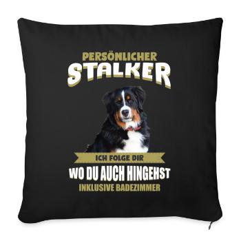 Berner Sennenhunde - Berner Sennenhund - Sofakissenbezug 45 x 45 cm - Schwarz - Vorne