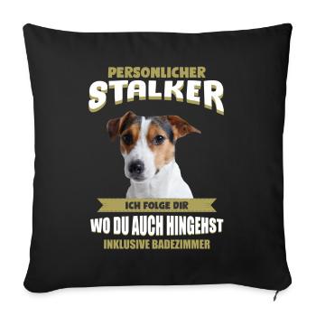 Jack Russell Terrier - Jack Russell Hund - Sofakissenbezug 45 x 45 cm - Schwarz - Vorne