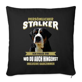 Großer Schweizer Sennenhund - Sofakissenbezug 45 x 45 cm - Schwarz - Vorne