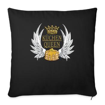 Küchenqueen Backen Design mit Kuchen - Sofakissenbezug 45 x 45 cm - Schwarz - Vorne