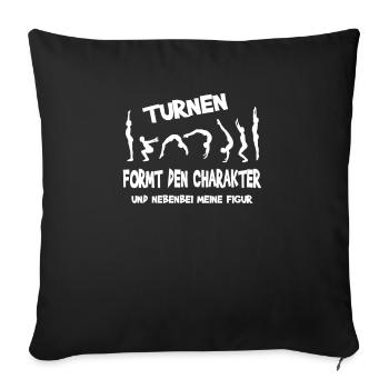 Sport Turnen Gymnastik Spruch Design - Sofakissenbezug 45 x 45 cm - Schwarz - Vorne