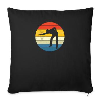 Pool und Snooker Billard Sport Geschenk - Sofakissenbezug 45 x 45 cm - Schwarz - Vorne