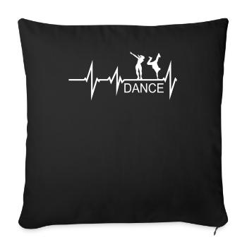 Dancing Dance School Gift Heartbeat - Sofa pillowcase 17,3'' x 17,3'' (45 x 45 cm) - black - Front