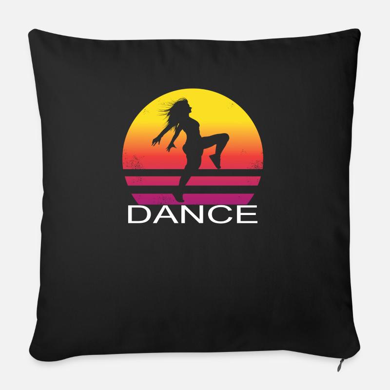 Vintage Tanzen Tanzschule Geschenk - Sofakissenbezug 45 x 45 cm - Schwarz