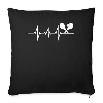 Tennis design with saying as a gift - Sofa pillowcase 17,3'' x 17,3'' (45 x 45 cm) - black - Front