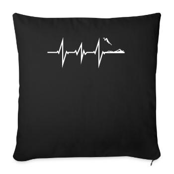 Natation nageur sort amusant - Housse de coussin décorative 45 x 45 cm - noir - Devant