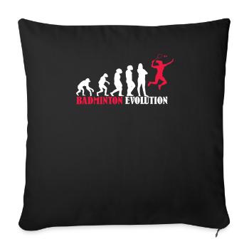 Badminton Evolution Design als Geschenk - Sofakissenbezug 45 x 45 cm - Schwarz - Vorne