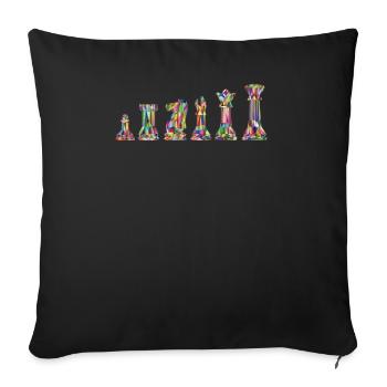 Échecs d’échecs Conception des pièces - Housse de coussin décorative 45 x 45 cm - noir - Devant