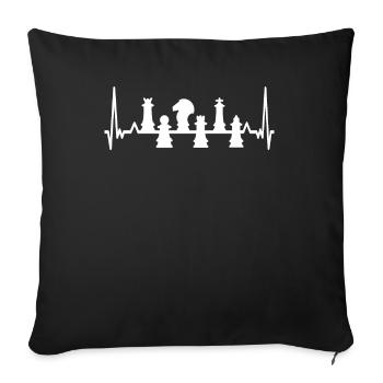 Chess Chess Chess Pieces Design - Sofa pillowcase 17,3'' x 17,3'' (45 x 45 cm) - black - Front