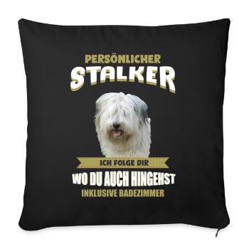 Caniche de mouton Chien - Caniche de mouton - Housse de coussin décorative 45 x 45 cm - noir - Devant