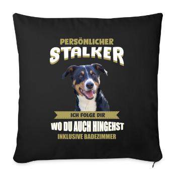 Appenzeller Sennenhund - Appenzeller Sennenhund - Sofakissenbezug 45 x 45 cm - Schwarz - Vorne