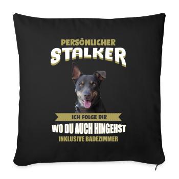 Kelpie Hund - Kelpe - Sofakissenbezug 45 x 45 cm - Schwarz - Vorne