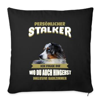 Australian Shepherd Hund - Australian Shepherd - Sofakissenbezug 45 x 45 cm - Schwarz - Vorne