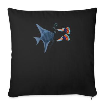 Aquaristics Aquarist Aquarium Design - Sofa pillowcase 17,3'' x 17,3'' (45 x 45 cm) - black - Front