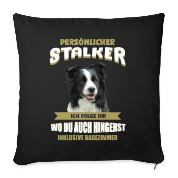 Border Collie Hund - Border Collie - Sofakissenbezug 45 x 45 cm - Schwarz - Vorne