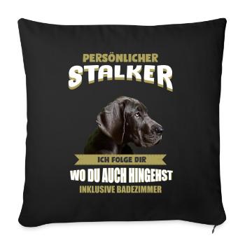 Deutsche Dogge Hund - Deutsche Dogge - Sofakissenbezug 45 x 45 cm - Schwarz - Vorne