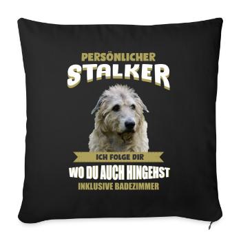 Irish Wolfhound - Irischer Wolfshund - Sofakissenbezug 45 x 45 cm - Schwarz - Vorne