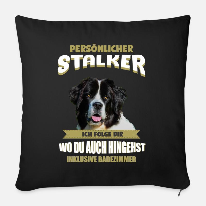Landseer Hund - Landseer - Sofakissenbezug 45 x 45 cm - Schwarz
