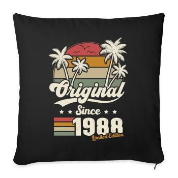 Cadeau 1988 Ans Anniversaire Vintage nés en 1988 - Housse de coussin décorative 45 x 45 cm - noir - Devant
