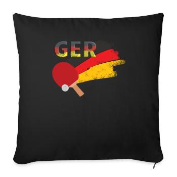 Allemagne Tennis de table - Housse de coussin décorative 45 x 45 cm - noir - Devant