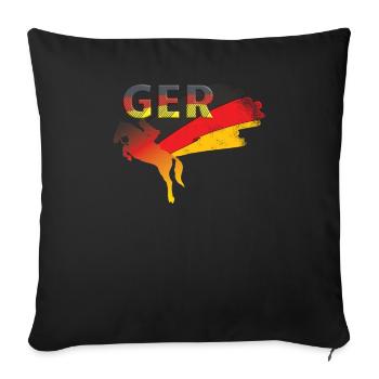 Allemagne Équitation - Housse de coussin décorative 45 x 45 cm - noir - Devant