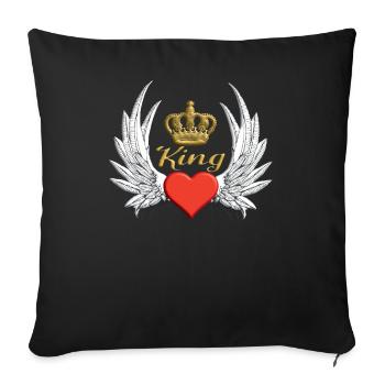 Saying design for the partner love - Sofa pillowcase 17,3'' x 17,3'' (45 x 45 cm) - black - Front