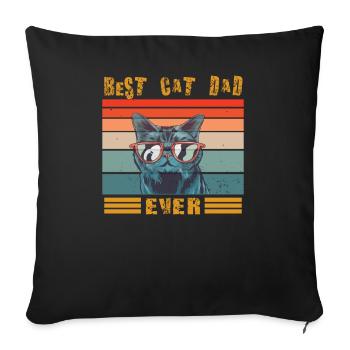 Cat Papa Design for Cat Lovers - Sofa pillowcase 17,3'' x 17,3'' (45 x 45 cm) - black - Front