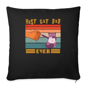 Cat Papa Design for Cat Lovers - Sofa pillowcase 17,3'' x 17,3'' (45 x 45 cm) - black - Front