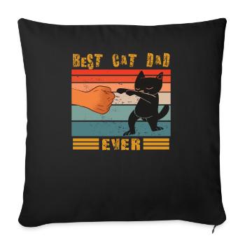 Cat Papa Design for Cat Lovers - Sofa pillowcase 17,3'' x 17,3'' (45 x 45 cm) - black - Front
