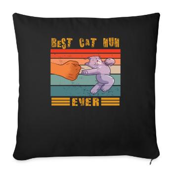 Cat Mama Design for Cat Lovers - Sofa pillowcase 17,3'' x 17,3'' (45 x 45 cm) - black - Front