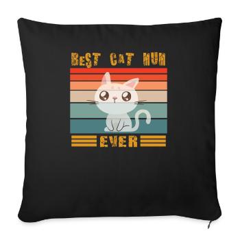Cat Mama Design for Cat Lovers - Sofa pillowcase 17,3'' x 17,3'' (45 x 45 cm) - black - Front