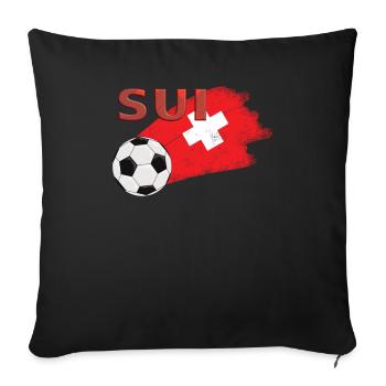 Fahne Schweiz - Sofakissenbezug 45 x 45 cm - Schwarz - Vorne
