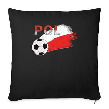 Flag Poland - Sofa pillowcase 17,3'' x 17,3'' (45 x 45 cm) - black - Front