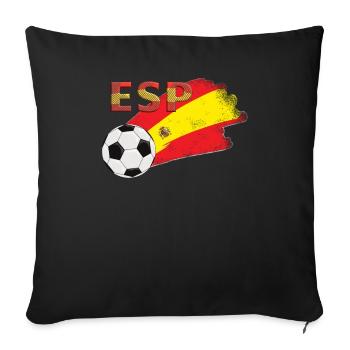 Drapeau de l’Espagne - Housse de coussin décorative 45 x 45 cm - noir - Devant