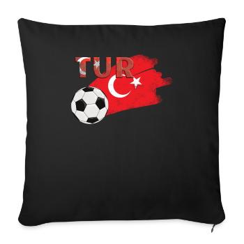 Drapeau Turquie - Housse de coussin décorative 45 x 45 cm - noir - Devant
