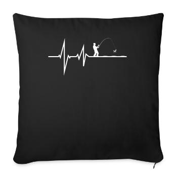 Angler Gift Idea Hobby Fishing - Housse de coussin décorative 45 x 45 cm - noir - Devant
