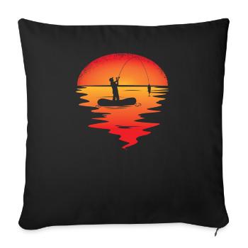 Angler Gift Idea Hobby Fishing - Housse de coussin décorative 45 x 45 cm - noir - Devant