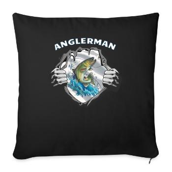 Angler Gift Idea Hobby Fishing - Housse de coussin décorative 45 x 45 cm - noir - Devant