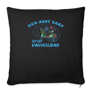 Aquaristik Geschenkidee Fisch Design - Sofakissenbezug 45 x 45 cm - Schwarz - Vorne