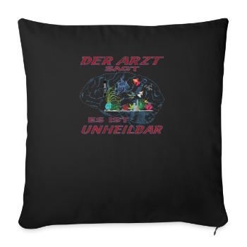 Aquaristik Geschenkidee Fisch Design - Sofakissenbezug 45 x 45 cm - Schwarz - Vorne