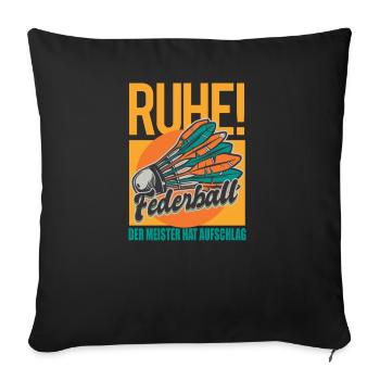 Badminton Spieler Geschenkidee Design - Sofakissenbezug 45 x 45 cm - Schwarz - Vorne