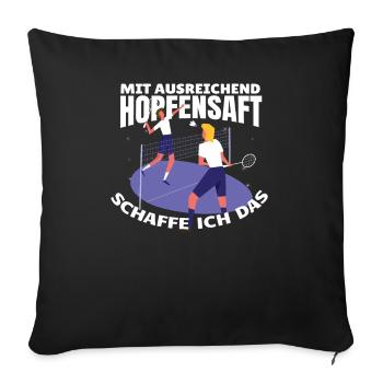Badminton Spieler Geschenkidee Design - Sofakissenbezug 45 x 45 cm - Schwarz - Vorne