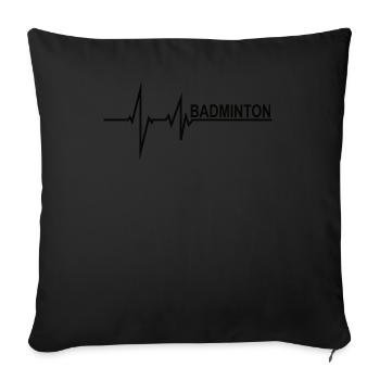 Badminton Spieler Geschenkidee Design - Sofakissenbezug 45 x 45 cm - Schwarz - Vorne