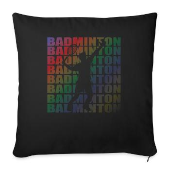 Badminton Spieler Geschenkidee Design - Sofakissenbezug 45 x 45 cm - Schwarz - Vorne