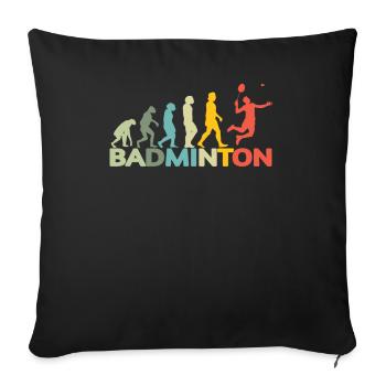 Badminton Spieler Geschenkidee Design - Sofakissenbezug 45 x 45 cm - Schwarz - Vorne