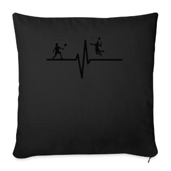 Badminton Spieler Geschenkidee Design - Sofakissenbezug 45 x 45 cm - Schwarz - Vorne